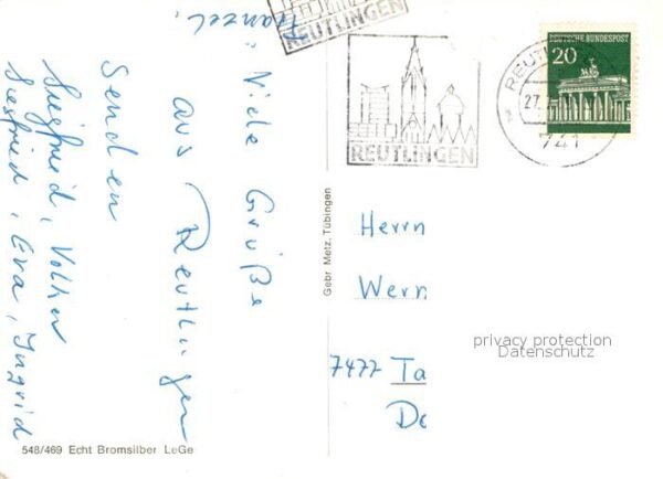 Reutlingen BW Denkmal Brunnen Strassenansicht – Bild 2