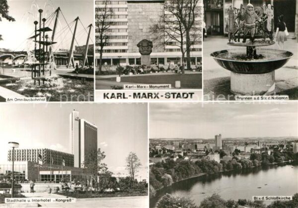 Karl-Marx-Stadt Monument Stadthalle Interhotel Kongress