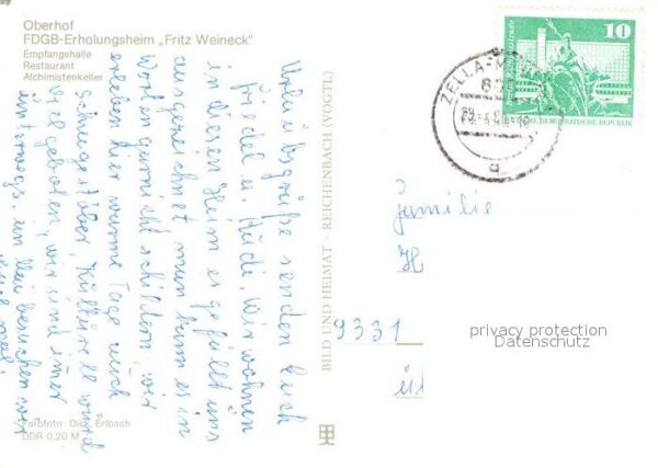 Oberhof Zella-Mehlis Erholungsheim Fritz Weineck – Bild 2