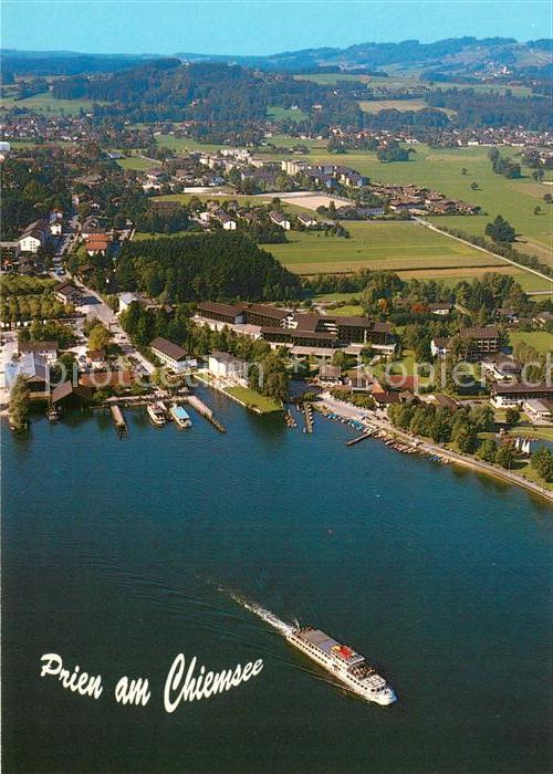 Prien Chiemsee Fliegeraufnahme Dampferhafen Schiffsanl