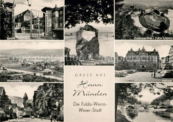 Hann. Muenden Schloss Bahnhofstrasse Rathaus Weserste
