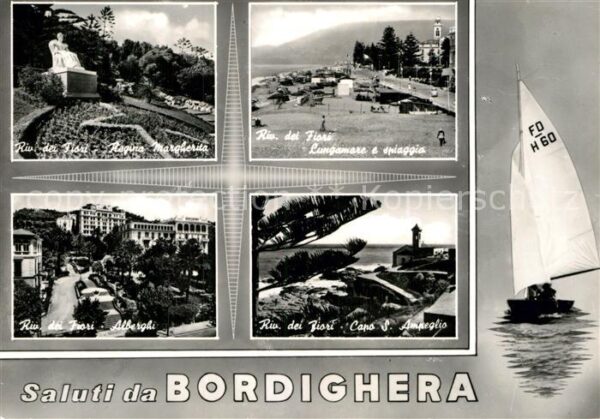 Bordighera Regina Margherita Lungomare Alberghi Ca