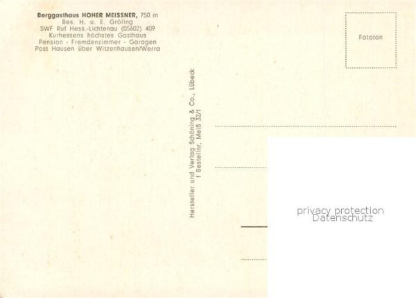 Hessisch Lichtenau Berggasthaus Hoher Meissner Sender Send – Bild 2