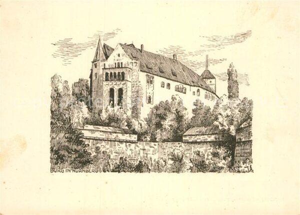 Nuernberg Burg Nach einer Federzeichnung