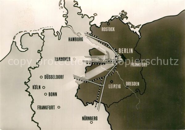 Berlin Verbindungslinien nach Westdeutschland