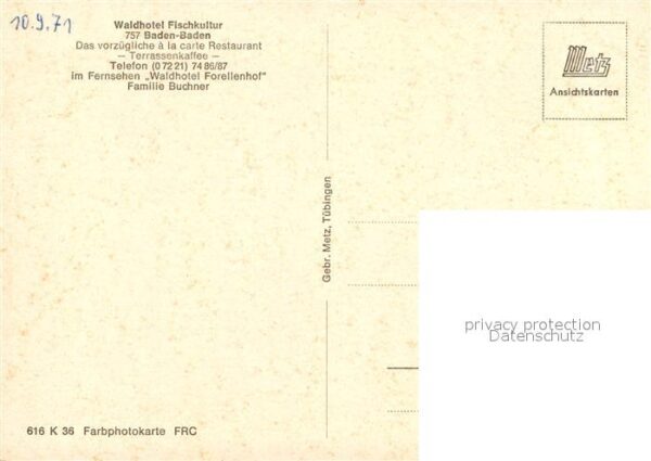 Baden-Baden Waldhotel Fischkultur – Bild 2