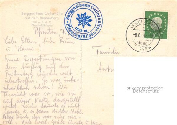 Pfronten Berggasthaus Ostlerhütte Breitenberg – Bild 2