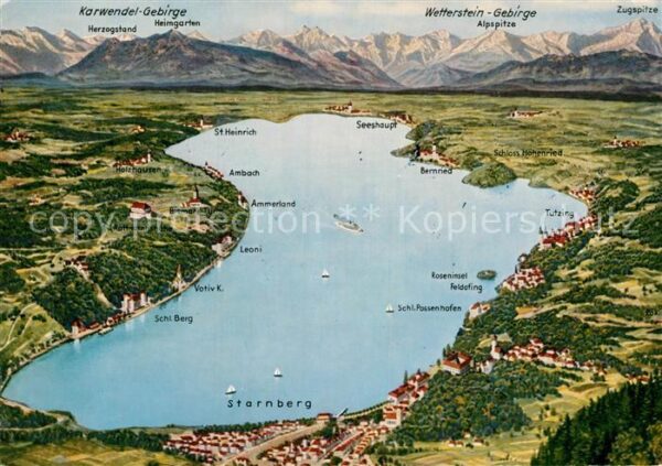 Starnbergersee Panoramakarte