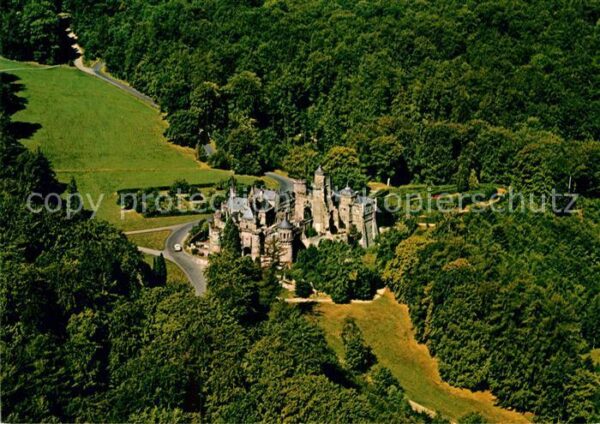 Wilhelmshoehe Kassel Löwenburg Bergpark Fliegeraufnahme