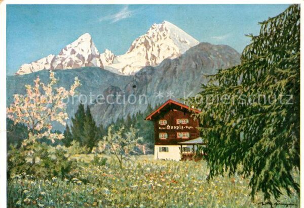 Berchtesgaden Ferien-Hospiz Künstlerkarte Willy Sprin
