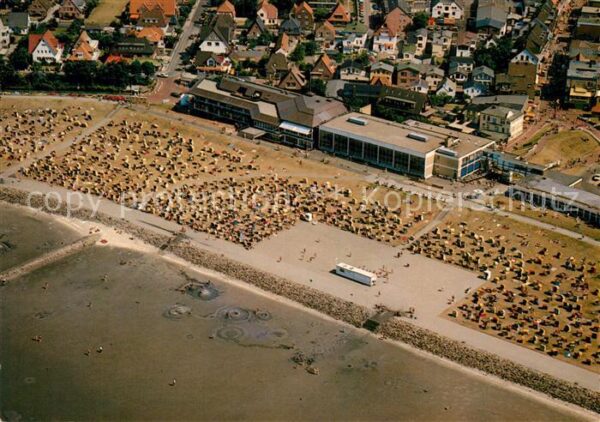 Buesum Nordseebad Fliegeraufnahme mit Strand