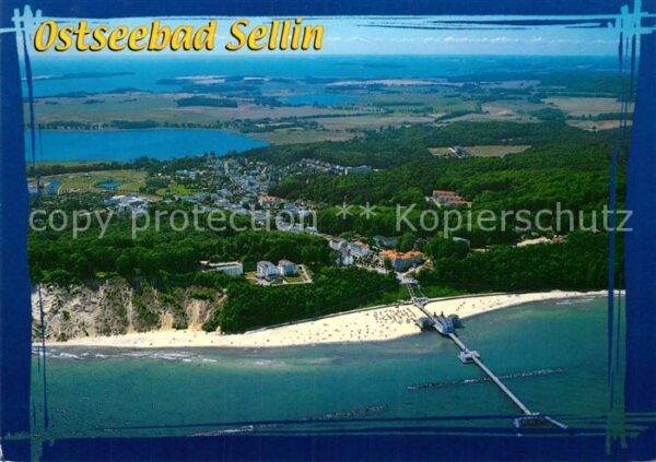 Sellin Ruegen Fliegeraufnahme mit Seebrücke und Stran