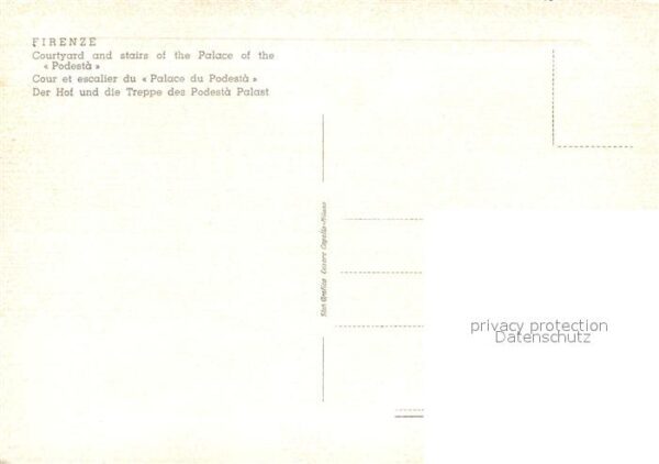 Firenze Florenz Podesta Palast Künstlerkarte – Bild 2