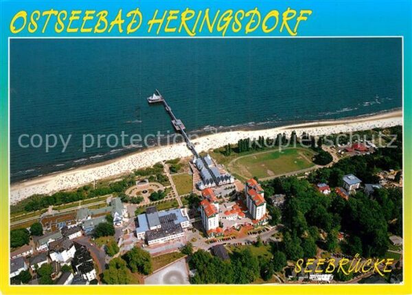 Heringsdorf Ostseebad Usedom Fliegeraufnahme mit Strand Seebrücke