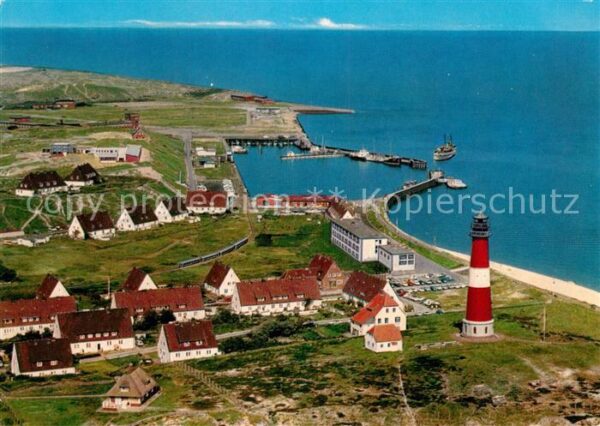 Hoernum Sylt Fliegeraufnahme mit Strand Hafen Leucht