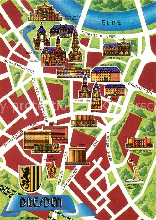 Dresden Lageplan mit Elbe