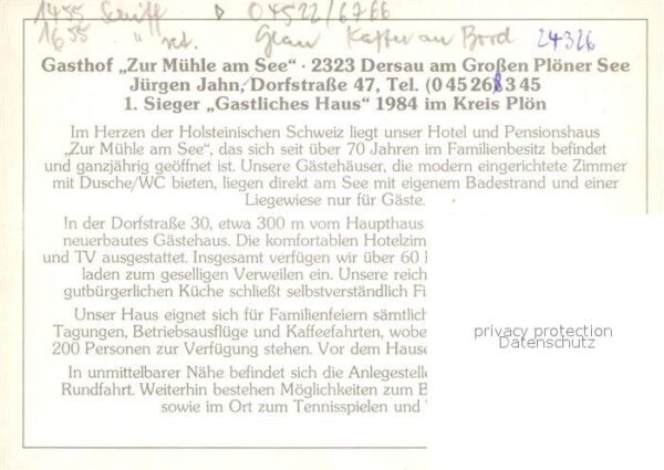 Dersau Gasthof Zur Mühle am See – Bild 2