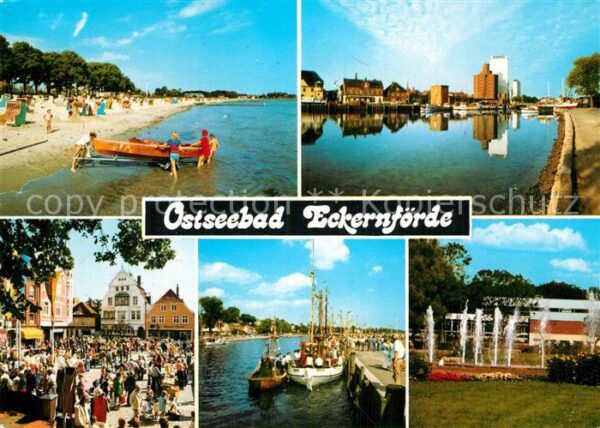 Eckernfoerde Strand Promenade Marktplatz Hafen Fisch