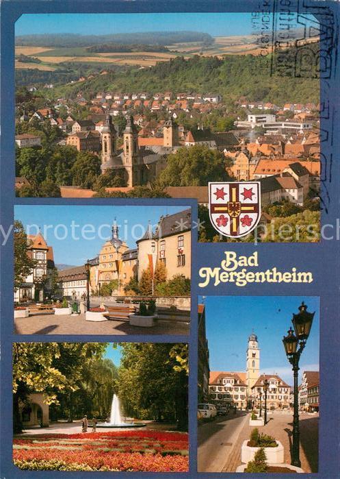 Bad Mergentheim Ortsansicht mit Kirche Platz Laterne Pa