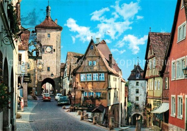 Rothenburg Tauber Am Plönlein Altstadt Torbogen Turm