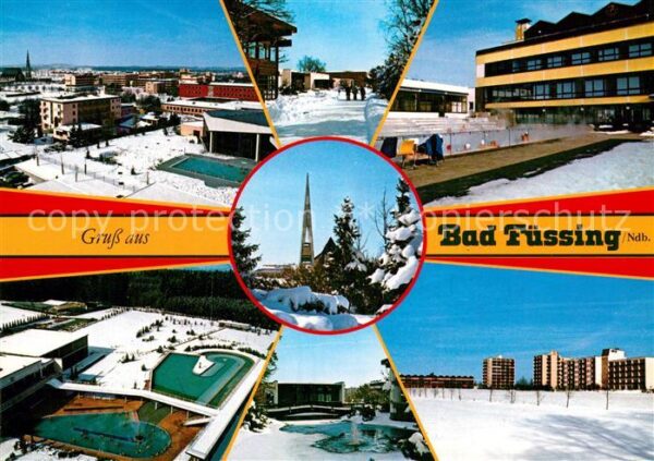 Bad Fuessing Teilansichten Kurort im Winter Thermalb