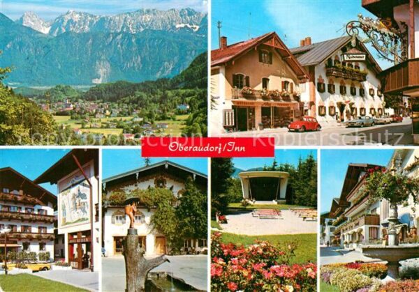 Oberaudorf Gesamtansicht mit Alpenpanorama Ortsmot
