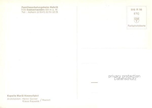 Sasbachwalden Familienerholungsheim Hohritt Kapelle M – Bild 2