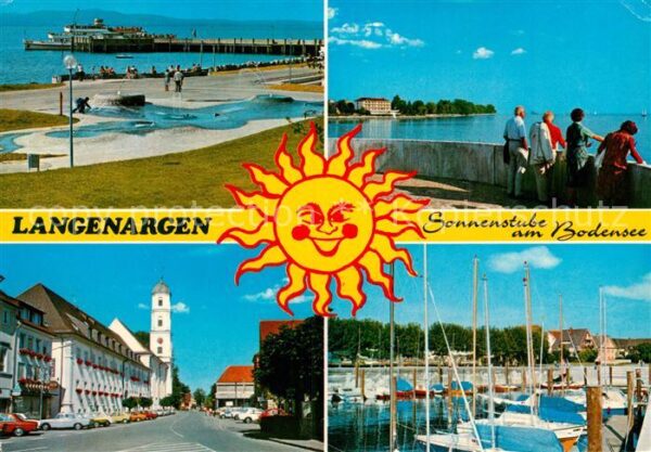 Langenargen Bodensee Uferpromenade Strassenpartie Kirche Seg