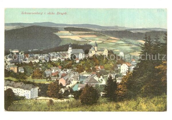 Schwarzenberg Erzgebirge Reproduktion einer historischen Ansicht