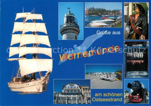 Warnemuende Ostseebad Segelschiff Leuchtturm Strand Hotel Dam