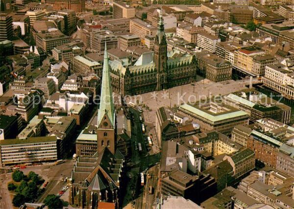 Hamburg St Petrikirche Rathaus Rathausmarkt Fli
