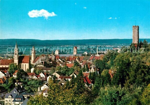 Ravensburg Wuerttemberg Stadtpanorama mit Türmen der Stadt