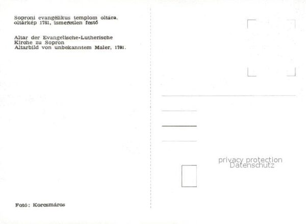 Sopron Oedenburg Altar der evang luth Kirche Altarbild – Bild 2