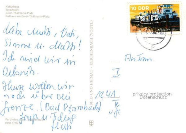 Oelsnitz Vogtland Kulturhaus Teilansicht Ernst Thälmann P – Bild 2