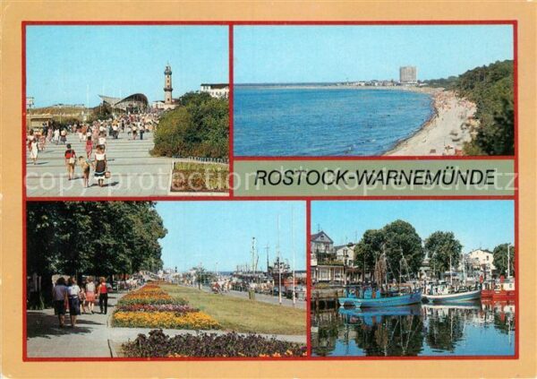 Warnemuende Ostseebad Strandpromenade Teepott Leuchtturm Stra