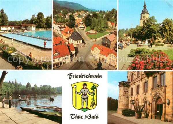 Friedrichroda Schwimmbad Blick vom Kirchturm Platz de