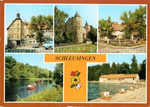 Schleusingen Rathaus Schloss Bertholdsburg Brunnen M