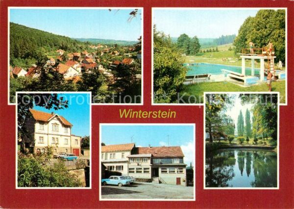 Winterstein Emsetal Teilansicht Freibad Gasthaus Thüringer