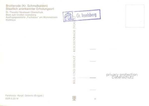 Brotterode Oberschule Grosser Inselsberg Ausflugsg – Bild 2