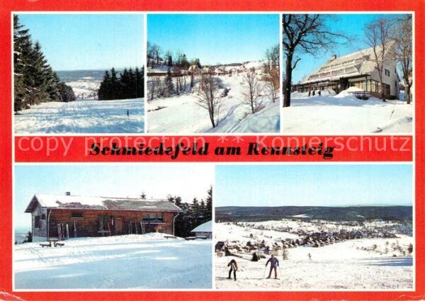 Schmiedefeld Rennsteig Winterpanorama Bahnhof FDGB Erholungshe