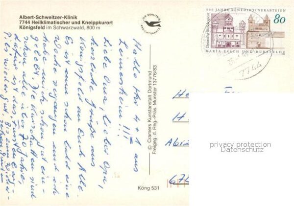 Koenigsfeld Schwarzwald Albert Schweitzer Klinik Kneippkurort F – Bild 2