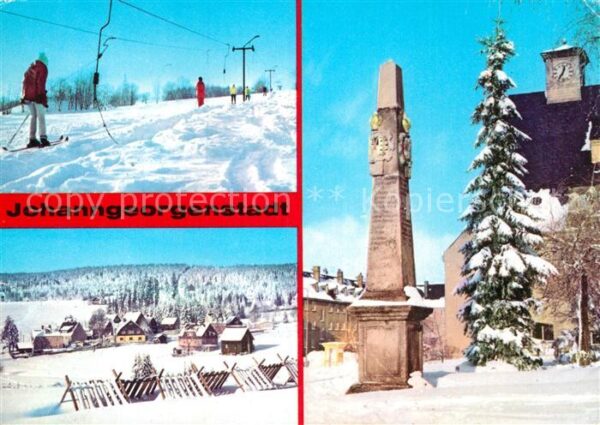 Johanngeorgenstadt Skilift Postsäule in der Neustadt OT St