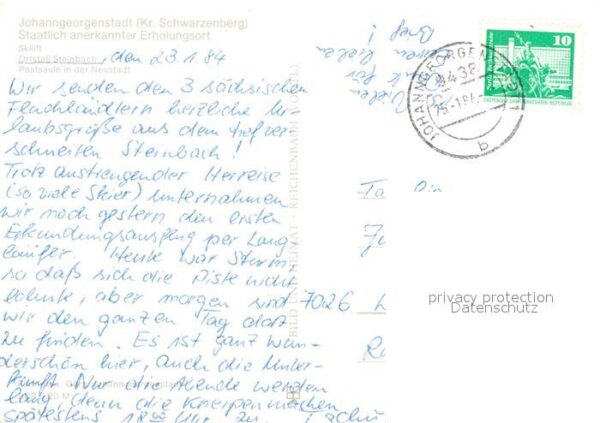 Johanngeorgenstadt Skilift Postsäule in der Neustadt OT St – Bild 2