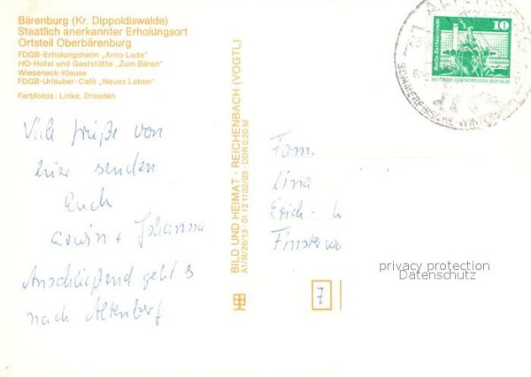 Oberbaerenburg Baerenburg FDGB Erholungsheim HO Hotel Gaststätte – Bild 2
