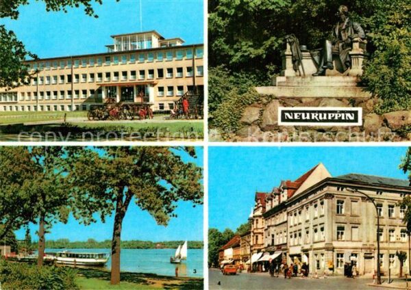 Neuruppin Poliklinik Fontane Denkmal Dampferanleg