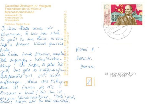 Zinnowitz Ostseebad Feriendienst der IG Wismut Meerwasserha – Bild 2
