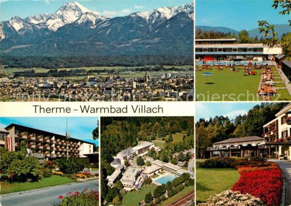 Villach Kaernten Fliegeraufnahme Kurhotels Hallenbad Fre