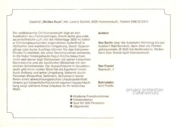 Konnersreuth Oberpfalz Gasthaus Weisses Ross – Bild 2