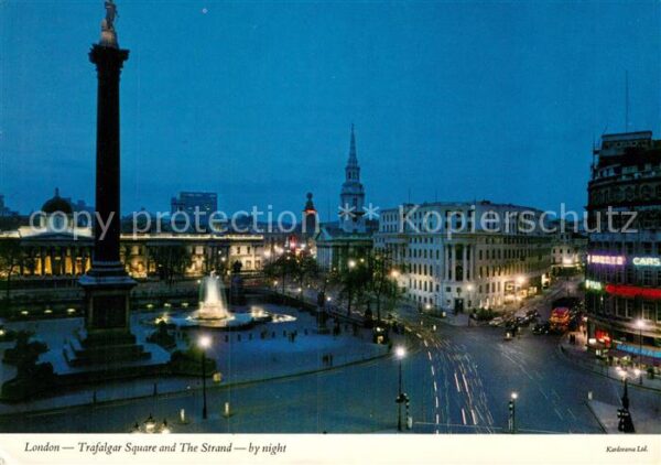 London Trafalgar Square and The Strand by nigh
