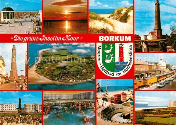 Borkum Fliegeraufnahme Leuchtturm Strand Bahnh